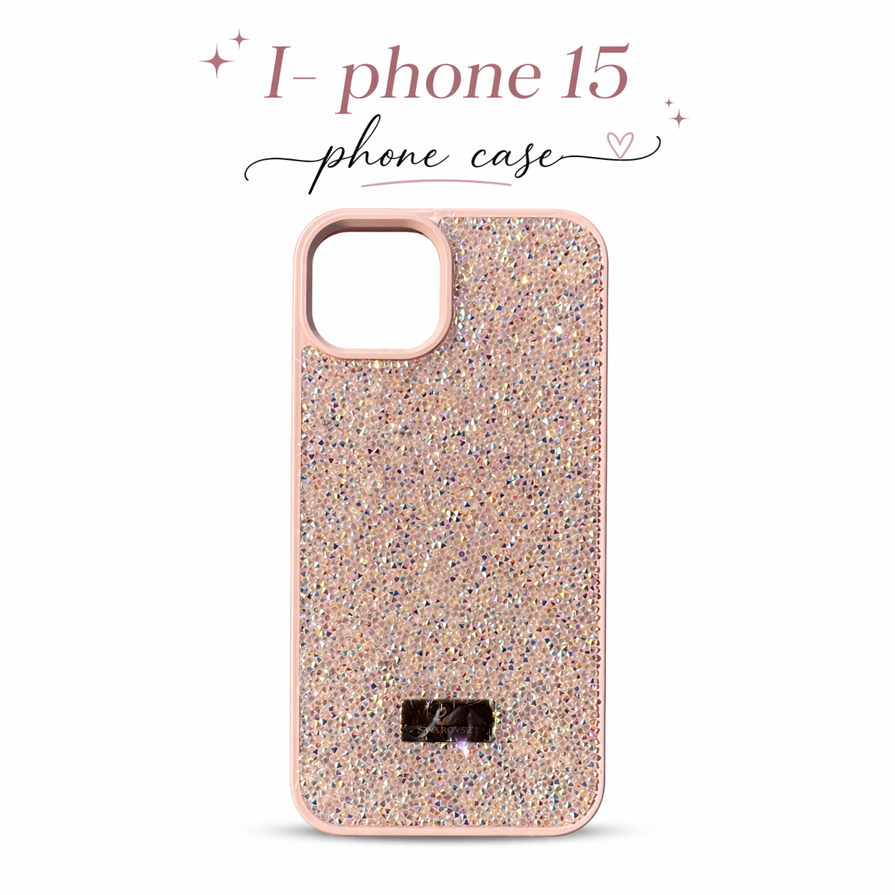 iPhone 15 Luxury Glitter Crystal Back Cover – Shockproof Slim Protective Case with Camera Protection & Premium Sparkle Finish