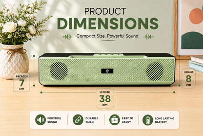 16W Wireless Bar Bluetooth Speaker SS-BT1200 - High Bass Soundbar | Sellaroh