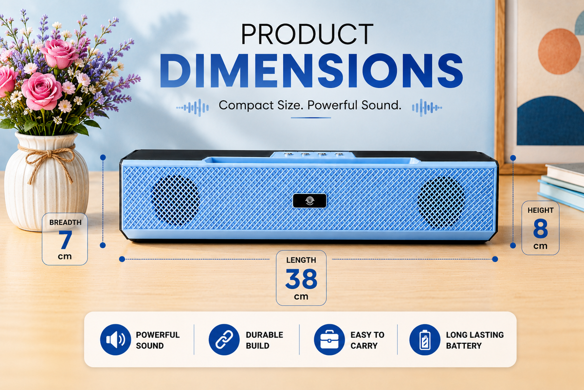 16W Portable Wireless Bar Bluetooth Speaker SS-BT1200S (v5.3, 1800mAh Battery & Type-C Fast Charging)