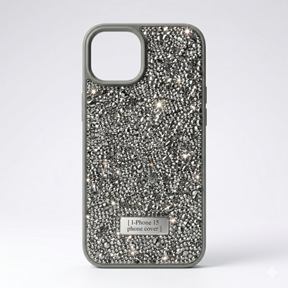 iPhone 15 Luxury Glitter Crystal Back Cover – Shockproof Slim Protective Case with Camera Protection &amp; Premium Sparkle Finish